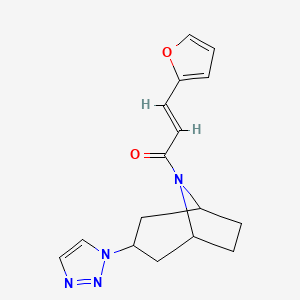 molecular formula C16H18N4O2 B2489007 (2E)-3-(furan-2-yl)-1-[3-(1H-1,2,3-triazol-1-yl)-8-azabicyclo[3.2.1]octan-8-yl]prop-2-en-1-one CAS No. 2210222-30-1