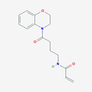 molecular formula C15H18N2O3 B2489016 N-[4-(3,4-dihydro-2H-1,4-benzoxazin-4-yl)-4-oxobutyl]prop-2-enamide CAS No. 2094590-48-2