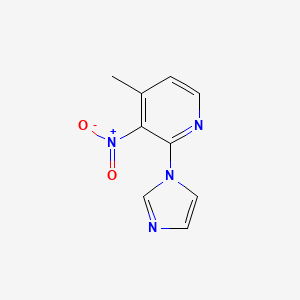 molecular formula C9H8N4O2 B2489019 2-(1H-咪唑-1-基)-4-甲基-3-硝基吡啶 CAS No. 1410729-75-7