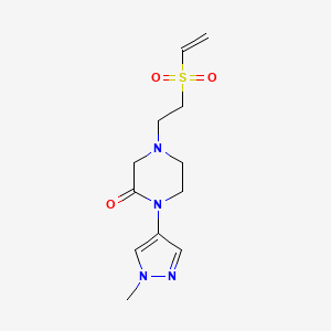 B2489036 4-(2-Ethenylsulfonylethyl)-1-(1-methylpyrazol-4-yl)piperazin-2-one CAS No. 2249638-69-3