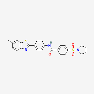 B2489044 N-[4-(6-methyl-1,3-benzothiazol-2-yl)phenyl]-4-pyrrolidin-1-ylsulfonylbenzamide CAS No. 313646-52-5