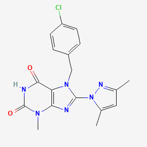 7-(4-chlorobenzyl)-8-(3,5-dimethyl-1H-pyrazol-1-yl)-3-methyl-1H-purine-2,6(3H,7H)-dione