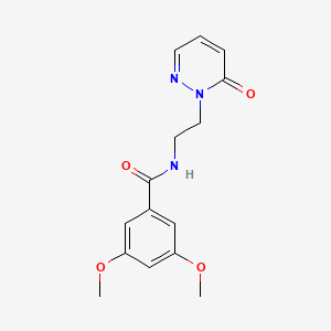 molecular formula C15H17N3O4 B2489047 3,5-dimethoxy-N-(2-(6-oxopyridazin-1(6H)-yl)ethyl)benzamide CAS No. 1049529-75-0