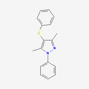 molecular formula C17H16N2S B2489057 3,5-dimethyl-1-phenyl-4-(phenylthio)-1H-pyrazole CAS No. 245725-85-3