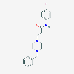 molecular formula C20H24FN3O B248906 3-(4-benzyl-1-piperazinyl)-N-(4-fluorophenyl)propanamide 