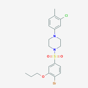 1-(4-Bromo-3-propoxybenzenesulfonyl)-4-(3-chloro-4-methylphenyl)piperazine