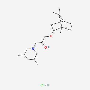 molecular formula C20H38ClNO2 B2489066 1-(3,5-dimethylpiperidin-1-yl)-3-(((1S,4R)-1,7,7-trimethylbicyclo[2.2.1]heptan-2-yl)oxy)propan-2-ol hydrochloride CAS No. 1217654-74-4