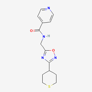 molecular formula C14H16N4O2S B2489068 N-((3-(tetrahydro-2H-thiopyran-4-yl)-1,2,4-oxadiazol-5-yl)methyl)isonicotinamide CAS No. 2034421-42-4