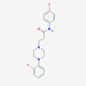 molecular formula C19H21F2N3O B248907 N-(4-Fluoro-phenyl)-3-[4-(2-fluoro-phenyl)-piperazin-1-yl]-propionamide 