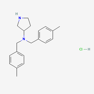 B2489081 Bis-(4-methyl-benzyl)-pyrrolidin-3-yl-amine hydrochloride CAS No. 1289384-89-9