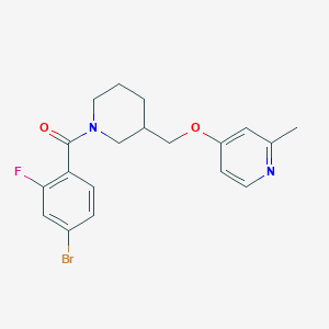 molecular formula C19H20BrFN2O2 B2489082 (4-Bromo-2-fluorophenyl)-[3-[(2-methylpyridin-4-yl)oxymethyl]piperidin-1-yl]methanone CAS No. 2379972-27-5