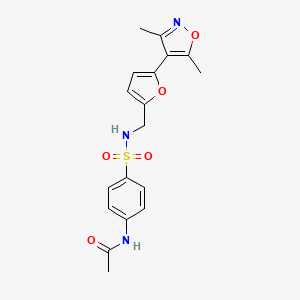molecular formula C18H19N3O5S B2489086 N-[4-({[5-(3,5-dimethyl-1,2-oxazol-4-yl)furan-2-yl]methyl}sulfamoyl)phenyl]acetamide CAS No. 2415452-58-1