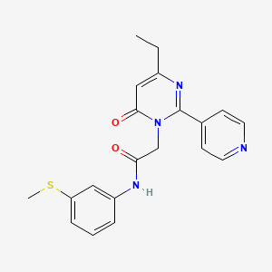 molecular formula C20H20N4O2S B2489089 2-(4-乙基-6-氧代-2-(吡啶-4-基)嘧啶-1(6H)-基)-N-(3-(甲硫基)苯基)乙酰胺 CAS No. 1421476-96-1