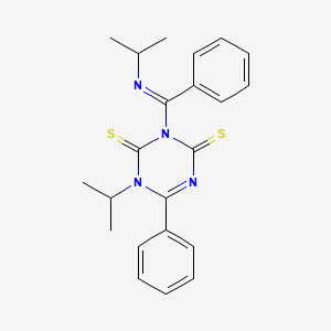 molecular formula C22H24N4S2 B2489096 (E)-1-isopropyl-3-((isopropylimino)(phenyl)methyl)-6-phenyl-1,3,5-triazine-2,4(1H,3H)-dithione CAS No. 20800-46-8