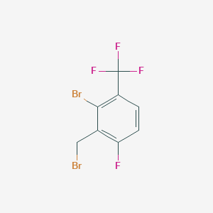 molecular formula C8H4Br2F4 B2489098 2-Bromo-3-(bromomethyl)-4-fluoro-1-(trifluoromethyl)benzene CAS No. 2090283-00-2