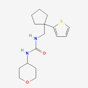 1-(tetrahydro-2H-pyran-4-yl)-3-((1-(thiophen-2-yl)cyclopentyl)methyl)urea