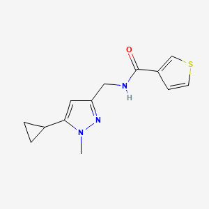 N-((5-cyclopropyl-1-methyl-1H-pyrazol-3-yl)methyl)thiophene-3-carboxamide