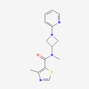 molecular formula C14H16N4OS B2489115 N,4-Dimethyl-N-(1-pyridin-2-ylazetidin-3-yl)-1,3-thiazole-5-carboxamide CAS No. 2415623-95-7