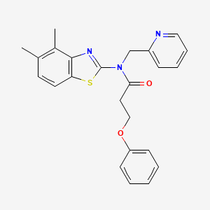 molecular formula C24H23N3O2S B2489122 N-(4,5-dimethylbenzo[d]thiazol-2-yl)-3-phenoxy-N-(pyridin-2-ylmethyl)propanamide CAS No. 922870-58-4