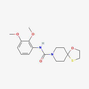 molecular formula C16H22N2O4S B2489133 N-(2,3-dimethoxyphenyl)-1-oxa-4-thia-8-azaspiro[4.5]decane-8-carboxamide CAS No. 1396750-81-4