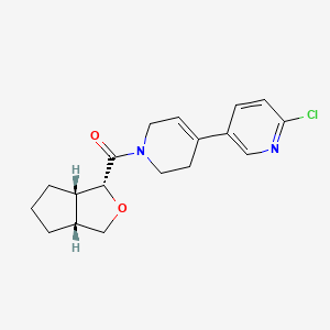 molecular formula C18H21ClN2O2 B2489135 [(3R,3As,6aR)-3,3a,4,5,6,6a-hexahydro-1H-cyclopenta[c]furan-3-yl]-[4-(6-chloropyridin-3-yl)-3,6-dihydro-2H-pyridin-1-yl]methanone CAS No. 2248229-32-3