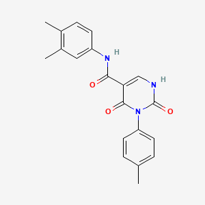 molecular formula C20H19N3O3 B2489140 N-(3,4-dimethylphenyl)-2,4-dioxo-3-(p-tolyl)-1,2,3,4-tetrahydropyrimidine-5-carboxamide CAS No. 863610-91-7