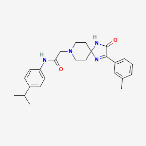 molecular formula C25H30N4O2 B2489142 N-(4-isopropylphenyl)-2-(3-oxo-2-(m-tolyl)-1,4,8-triazaspiro[4.5]dec-1-en-8-yl)acetamide CAS No. 1185023-53-3