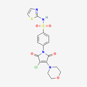 molecular formula C17H15ClN4O5S2 B2489146 4-(3-氯-4-吗啉-4-基-2,5-二氧代吡咯-1-基)-N-(1,3-噻唑-2-基)苯磺酰胺 CAS No. 2116235-54-0