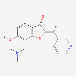 molecular formula C18H18N2O3 B2489152 (Z)-7-((dimethylamino)methyl)-6-hydroxy-4-methyl-2-(pyridin-3-ylmethylene)benzofuran-3(2H)-one CAS No. 903195-61-9