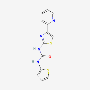 molecular formula C13H10N4OS2 B2489159 1-(4-(Pyridin-2-yl)thiazol-2-yl)-3-(thiophen-2-yl)urea CAS No. 1207005-43-3