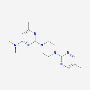 molecular formula C16H23N7 B2489160 N,N,6-Trimethyl-2-[4-(5-methylpyrimidin-2-yl)piperazin-1-yl]pyrimidin-4-amine CAS No. 2415562-18-2