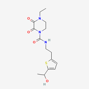 4-ethyl-N-(2-(5-(1-hydroxyethyl)thiophen-2-yl)ethyl)-2,3-dioxopiperazine-1-carboxamide