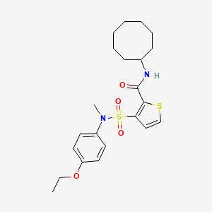 molecular formula C22H30N2O4S2 B2489163 N-环辛基-3-[(4-乙氧基苯基)(甲基)磺酰胺基]噻吩-2-羧酰胺 CAS No. 1251583-40-0