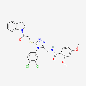 N-((4-(3,4-dichlorophenyl)-5-((2-(indolin-1-yl)-2-oxoethyl)thio)-4H-1,2,4-triazol-3-yl)methyl)-2,4-dimethoxybenzamide