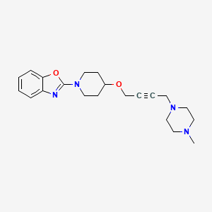 molecular formula C21H28N4O2 B2489190 2-(4-{[4-(4-Methylpiperazin-1-yl)but-2-yn-1-yl]oxy}piperidin-1-yl)-1,3-benzoxazole CAS No. 2415628-30-5