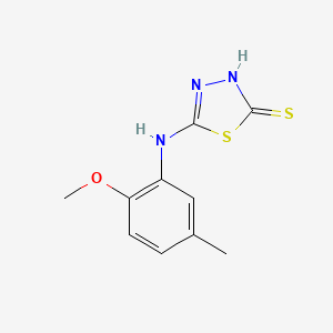 molecular formula C10H11N3OS2 B2489193 5-(2-甲氧基-5-甲基苯基氨基)-[1,3,4]噻二唑-2-硫醇 CAS No. 379728-86-6