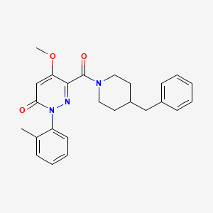 molecular formula C25H27N3O3 B2489194 6-(4-Benzylpiperidine-1-carbonyl)-5-methoxy-2-(2-methylphenyl)pyridazin-3-one CAS No. 946255-54-5