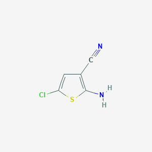 molecular formula C5H3ClN2S B2489196 2-氨基-5-氯噻吩-3-碳腈 CAS No. 338740-31-1