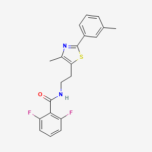 molecular formula C20H18F2N2OS B2489198 2,6-difluoro-N-{2-[4-methyl-2-(3-methylphenyl)-1,3-thiazol-5-yl]ethyl}benzamide CAS No. 890955-48-3