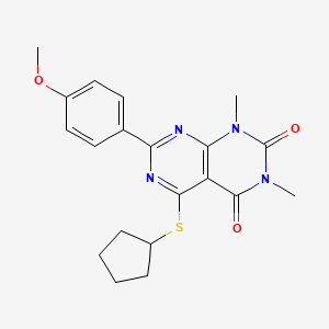 5-Cyclopentylsulfanyl-7-(4-methoxyphenyl)-1,3-dimethylpyrimido[4,5-d]pyrimidine-2,4-dione