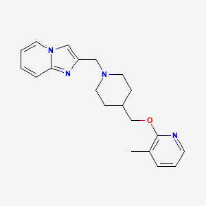 molecular formula C20H24N4O B2489205 2-{[1-({Imidazo[1,2-a]pyridin-2-yl}methyl)piperidin-4-yl]methoxy}-3-methylpyridine CAS No. 2198094-68-5