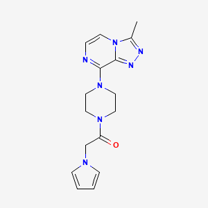 1-(4-(3-methyl-[1,2,4]triazolo[4,3-a]pyrazin-8-yl)piperazin-1-yl)-2-(1H-pyrrol-1-yl)ethanone