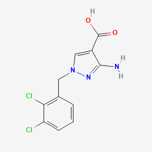 molecular formula C11H9Cl2N3O2 B2489211 3-amino-1-(2,3-dichlorobenzyl)-1H-pyrazole-4-carboxylic acid CAS No. 1856097-50-1