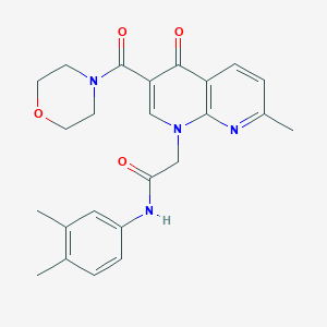 N-(3,4-dimethylphenyl)-2-(7-methyl-3-(morpholine-4-carbonyl)-4-oxo-1,8-naphthyridin-1(4H)-yl)acetamide