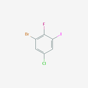 molecular formula C6H2BrClFI B2489218 1-溴-5-氯-2-氟-3-碘苯 CAS No. 2135861-24-2