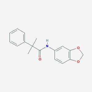 molecular formula C17H17NO3 B248922 N-(1,3-benzodioxol-5-yl)-2-methyl-2-phenylpropanamide 