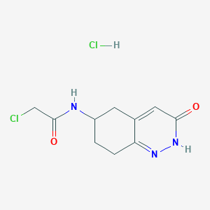 molecular formula C10H13Cl2N3O2 B2489227 2-Chloro-N-(3-oxo-5,6,7,8-tetrahydro-2H-cinnolin-6-yl)acetamide;hydrochloride CAS No. 2411252-77-0