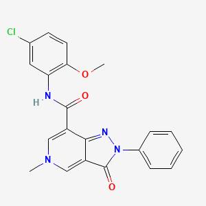 molecular formula C21H17ClN4O3 B2489229 N-(5-chloro-2-methoxyphenyl)-5-methyl-3-oxo-2-phenyl-3,5-dihydro-2H-pyrazolo[4,3-c]pyridine-7-carboxamide CAS No. 921880-33-3