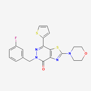 molecular formula C20H17FN4O2S2 B2489245 5-(3-fluorobenzyl)-2-morpholino-7-(thiophen-2-yl)thiazolo[4,5-d]pyridazin-4(5H)-one CAS No. 1021020-26-7