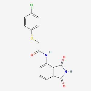 molecular formula C16H11ClN2O3S B2489251 2-(4-chlorophenyl)sulfanyl-N-(1,3-dioxoisoindol-4-yl)acetamide CAS No. 895470-43-6